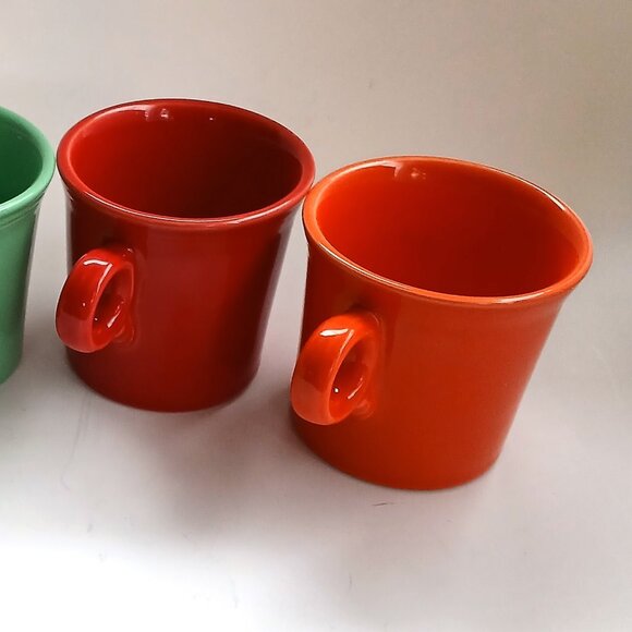 Fiestaware Fiesta Ware Ring Handle 4 Coffee Mugs Homer Laughlin 4 Colors HLC - Picture 9 of 9